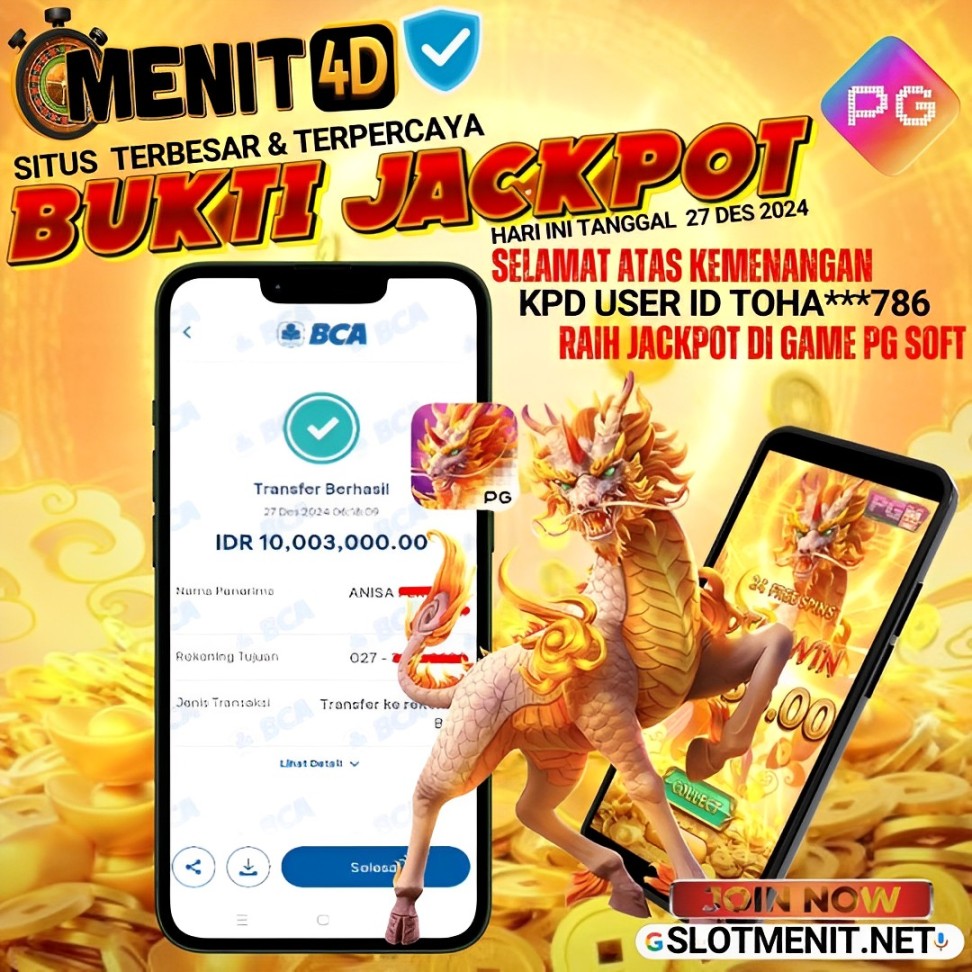 BUKTI KEMENANGAN JACKPOT SLOT TGL 27 DESEMBER 2024