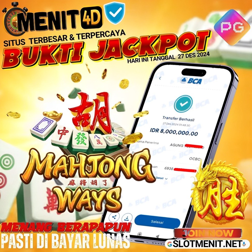 BUKTI KEMENANGAN JACKPOT SLOT TGL 27 DESEMBER 2024