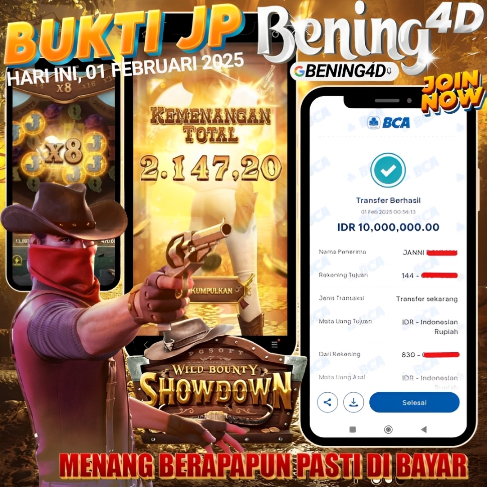 BUKTI KEMENANGAN JACKPOT SLOT TGL 01 FEBRUARI 2025