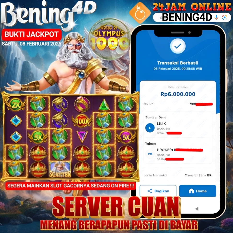 BUKTI KEMENANGAN JACKPOT SLOT TGL 08 FEBRUARI 2025