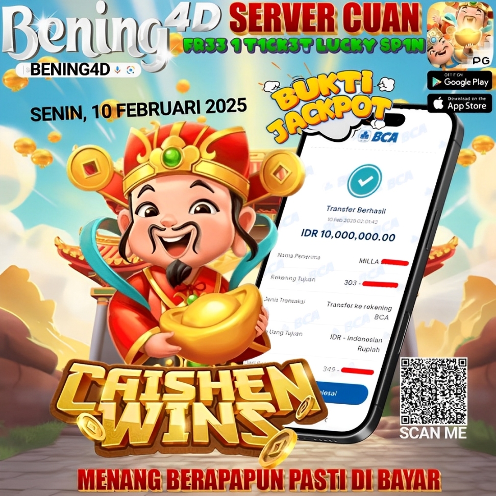 BUKTI KEMENANGAN JACKPOT SLOT TGL 10 FEBRUARI 2025