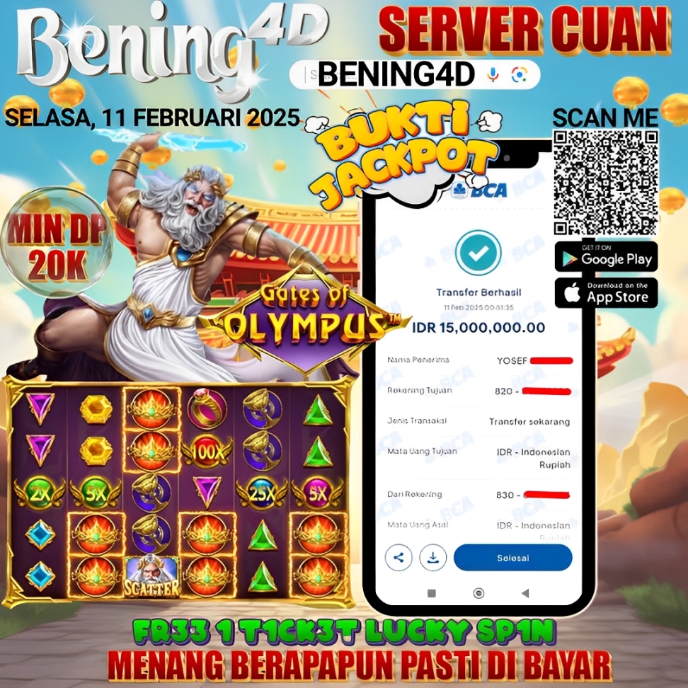 BUKTI KEMENANGAN JACKPOT SLOT TGL 11 FEBRUARI 2025