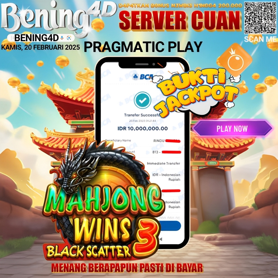 BUKTI KEMENANGAN JACKPOT SLOT TGL 20 FEBRUARI 2025