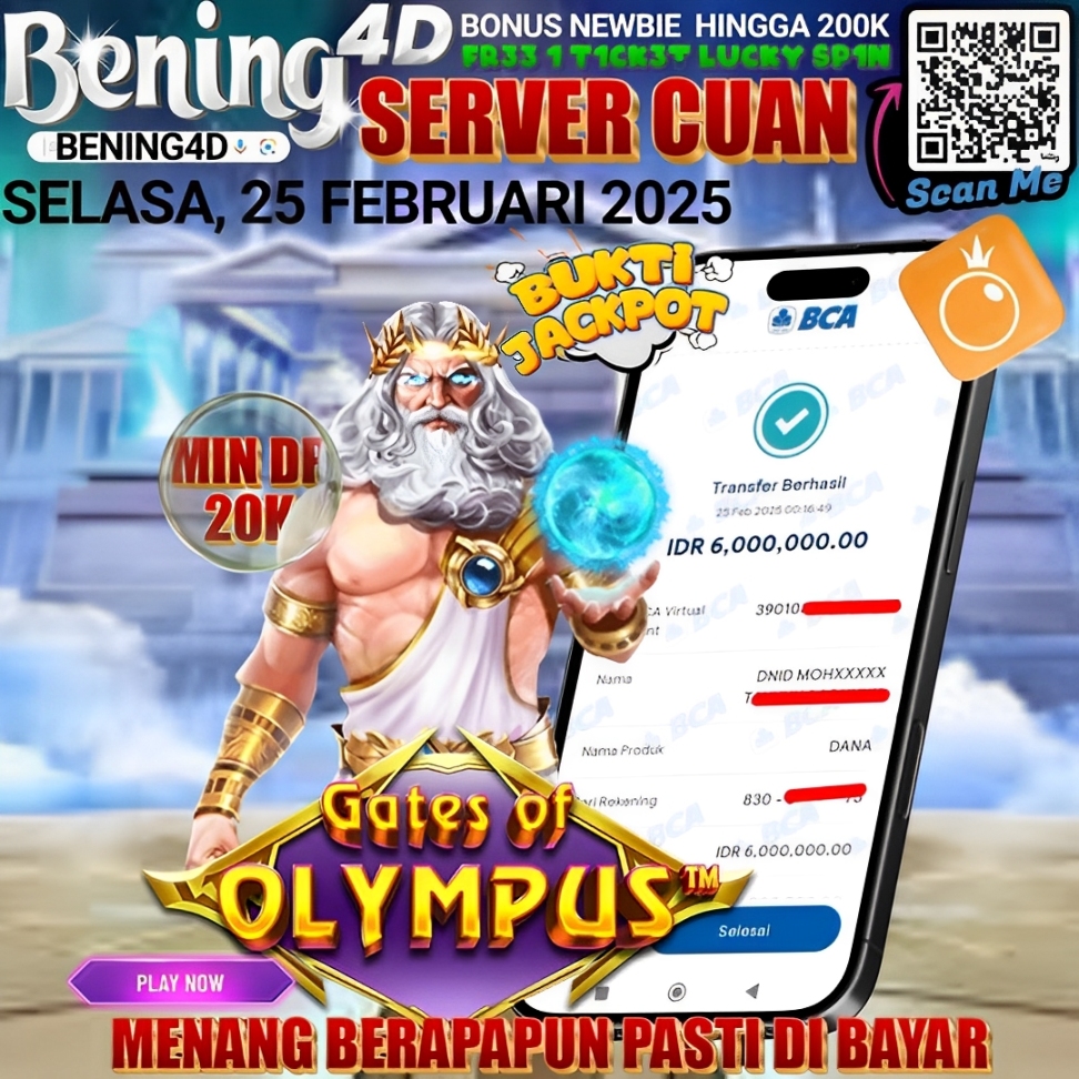 BUKTI KEMENANGAN JACKPOT SLOT TGL 25 FEBRUARI 2025