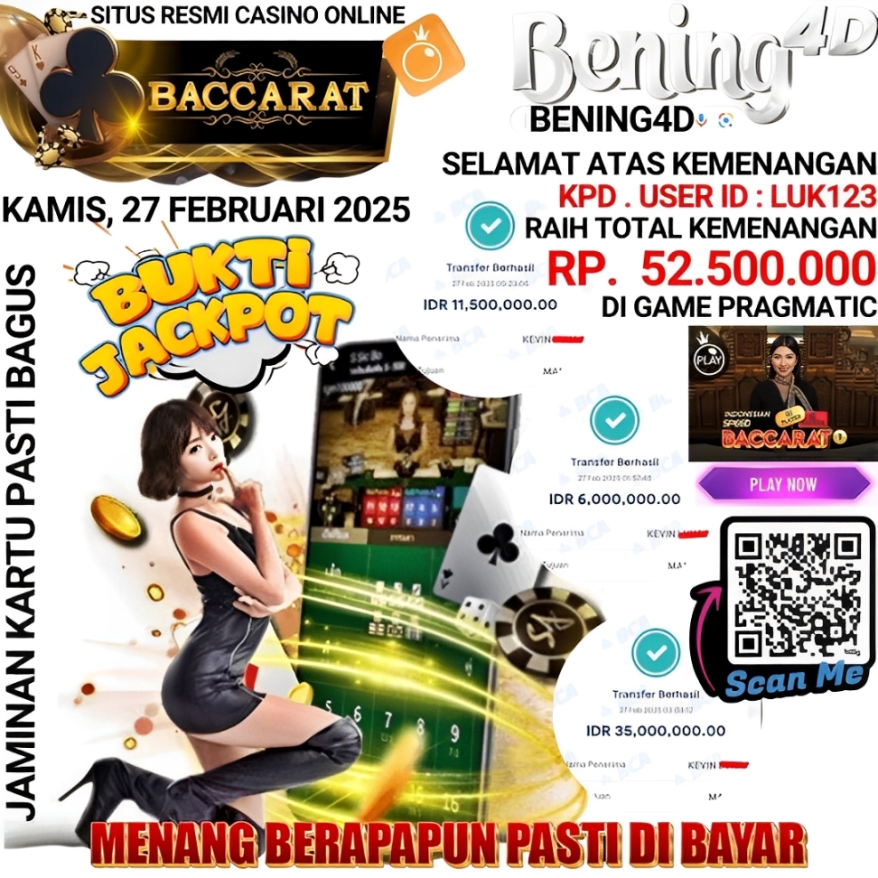 BUKTI KEMENANGAN JACKPOT CASINO ONLINE TGL 27 FEBRUARI 2025