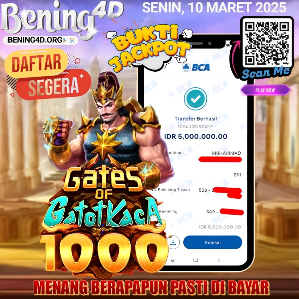 BUKTI KEMENANGAN JACKPOT SLOT GACOR TGL 10 MARET 2025