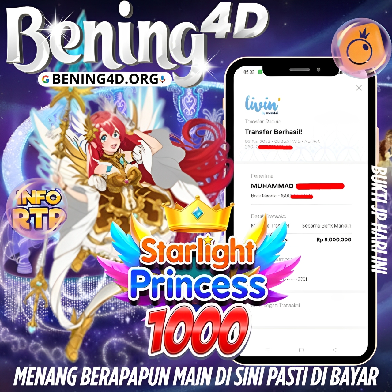 BUKTI KEMENANGAN JACKPOT SLOT GACOR TGL 02 APRIL 2025