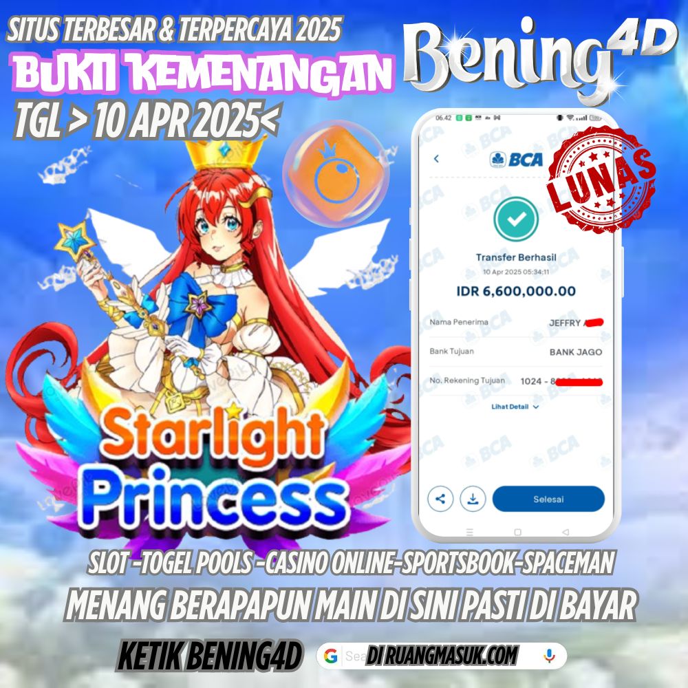 BUKTI KEMENANGAN JACKPOT SLOT GACOR TGL 10 APRIL 2025